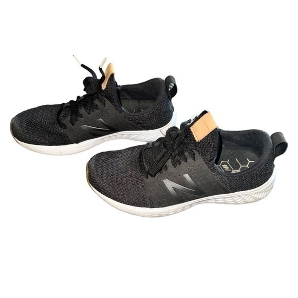 New Balance Women’s Fresh Foam Sport Sneaker Black Tan White Size 6